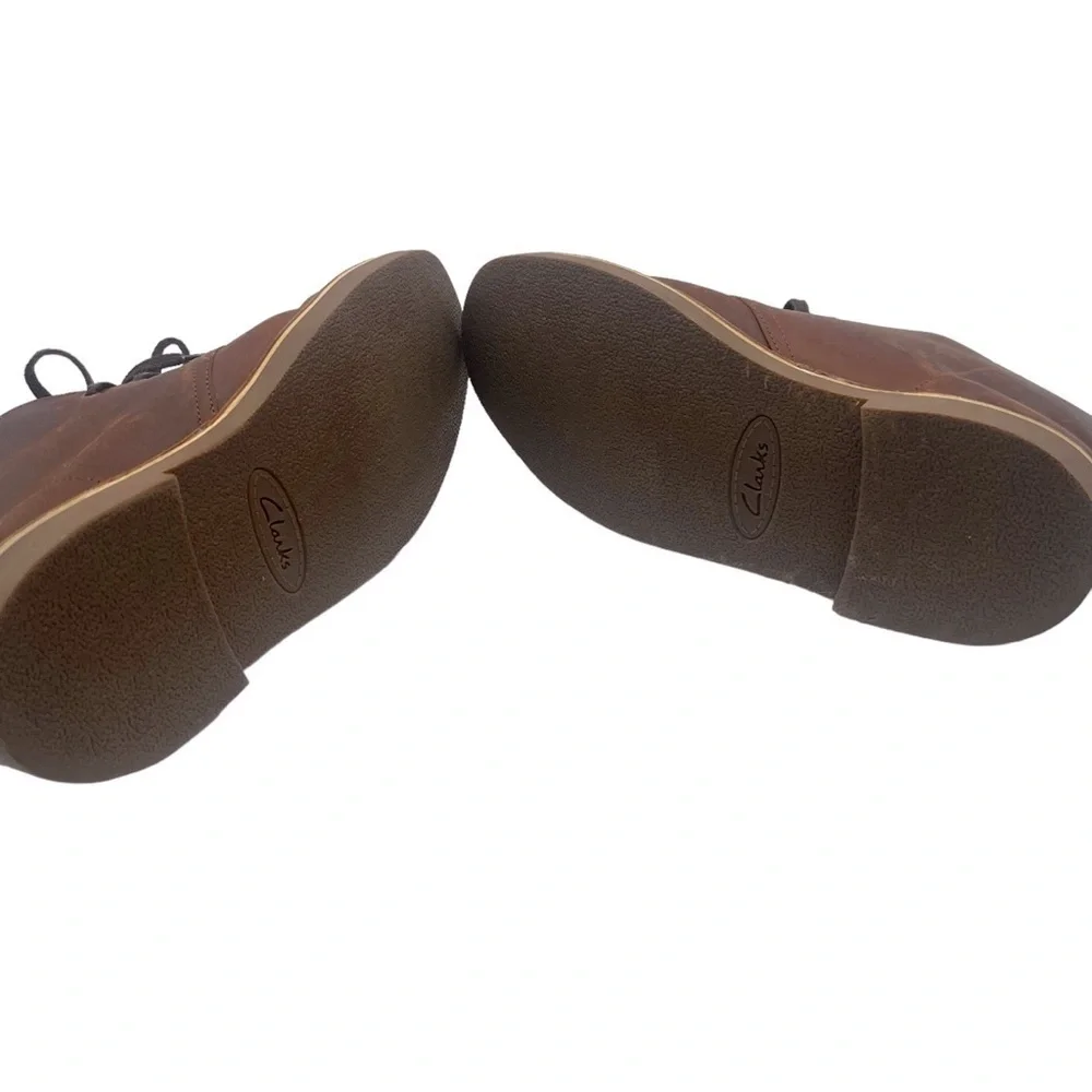Clarks Buschacre Dark Brown Chukka Lace Up Leather Men's Boots Size 9